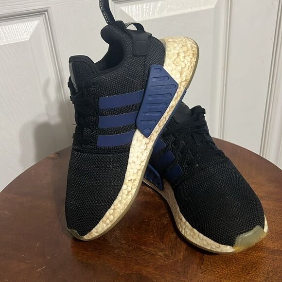 🔥🔥 ADIDAS NMD R2 Women Low-Top Sneakers - Black/Blue - Sz 7 - Good Condition - Picture 4 of 14